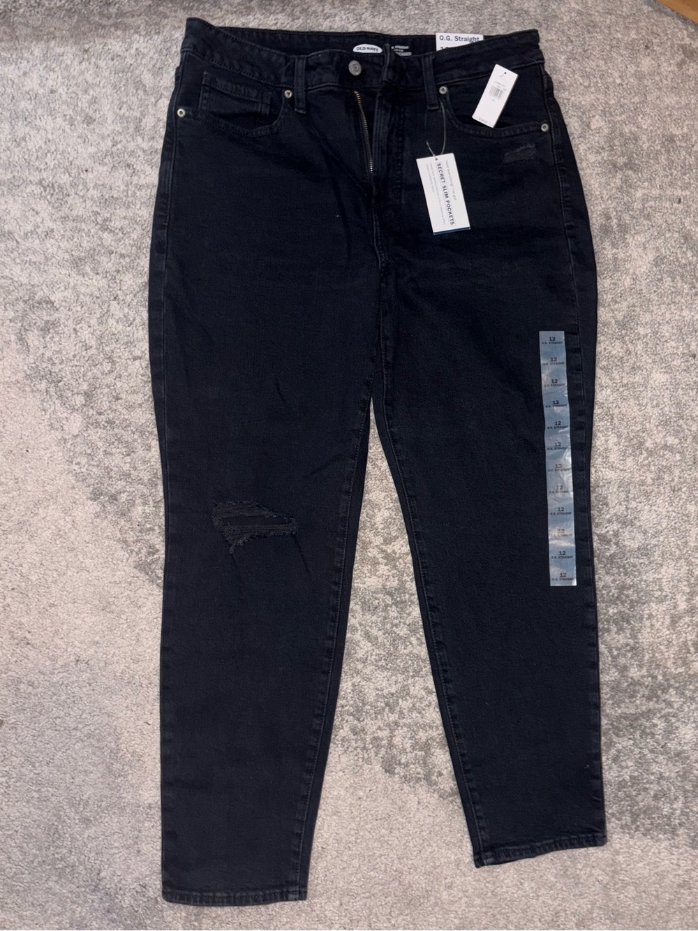 Old Navy OG Straight Black High-Rise Jeans